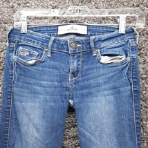 Hollister Jeans Women 25x29 1 Reg Blue Med Skinny Leg Cute Stretch Ladies Pants - £10.98 GBP