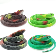 Lechay Rubber Snakes to Keep Birds Away,4 Pieces 29 Inch Realistic Rubber Snakes - £8.73 GBP