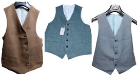 Vest Waistcoat Fabric Wool Man Vest Wool Classic Pret-a-Porter Made IN Italy - £30.67 GBP+