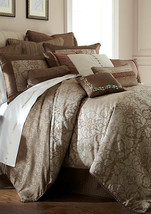 Waterford BALLINA Acanthus Scroll Mocha 8P Queen Duvet Cover shams Pillows Set - £225.25 GBP