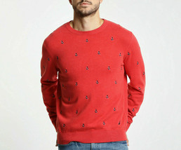 89$ Nautica Men&#39;s Maritime Embroidered Sweater ,Size: Large , Color:Coral Red - £31.13 GBP