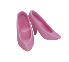 Vintage 1990&#39;s Mattel Barbie Rose Pink Closed Toe High Heels Pumps Shoes - £21.67 GBP