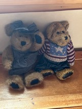 Lot of Boyds SALLY QIGNAPPEL &amp; One w Knit Patriotic Sweater Teddy Bear Stuffed A - £9.02 GBP