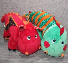 Lot of 2 Stuffies by Zoomworks Blaze the Red Dragon &amp; Green Dragon 28&quot; Plushes - £27.54 GBP