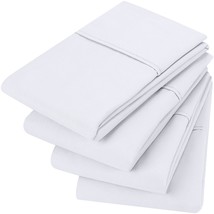 King Pillowcases - 4 Pack - Envelope Closure - Soft Brushed Microfiber Fabric -  - £15.97 GBP