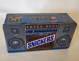 Vintage Snickers Candy Bar Boombox Radio Collector Tin 1989 9.25&quot; x 4.75&quot; x 3&quot; a - £9.74 GBP