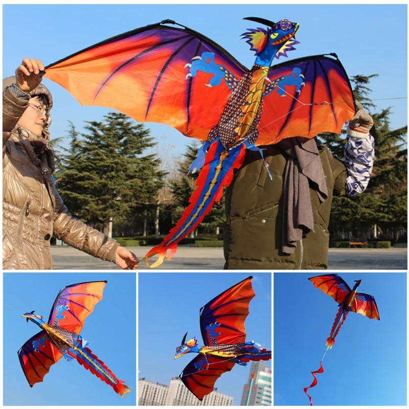 New 3D Dragon Kite With Tail Kites For Adult Kites Flying Outdoor 100m Kite Line - £16.07 GBP