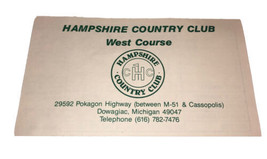 Hampshire Country Club Dowagiac, Michigan Vintage Scorecard - £2.25 GBP