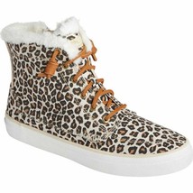 Sperry Top-Sider Crest Animal Print High Top Sneakers Tan Womens 9.5 New Leopard - £46.71 GBP