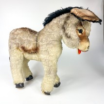 Vintage Huge Steiff Donkey Grissy Straw Stuffed &amp; Glass Eyes 15&quot; long x ... - £59.21 GBP