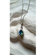 NEW Genuine Peacock Triplet Quartz &amp; Tanzanite Necklace, Platinum Magnet... - £92.66 GBP