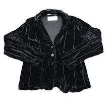 Passion Concept Jacket Womens M Black Pinstriped Long Sleeve Collared Blazer - £22.01 GBP