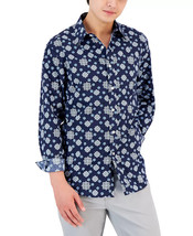 Mens Button Up Shirt Geo Medallion Print Navy Size Small CLUB ROOM $59 - NWT - £14.42 GBP