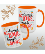 Joyful Mug &#39;Always Love, Laugh, and Share&#39; Inspirational Coffee Cup Gift... - €12,06 EUR+