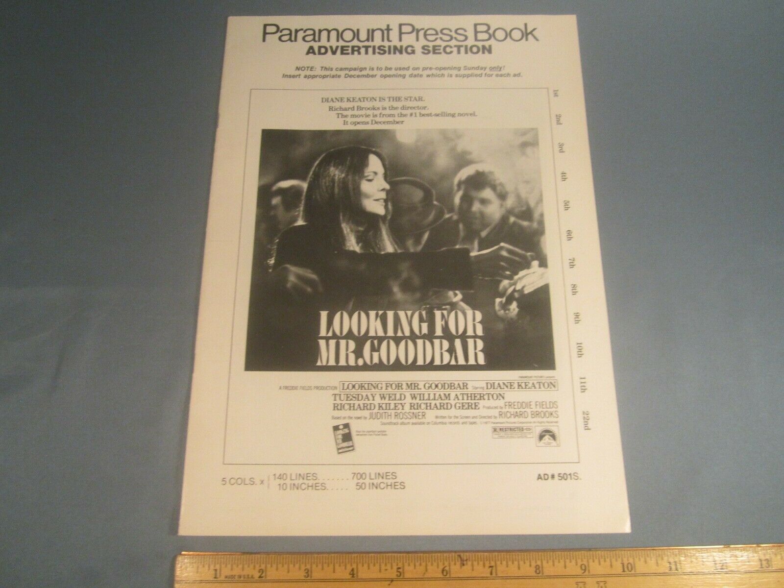 Primary image for Advertising Manual LOOKING FOR MR GOODBAR Press Book 18 Pages [Z106a]