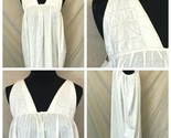 Antique Victorian Nightgown size S M White Cotton Doily Straps Sleeveles... - $44.95