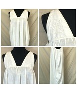 Antique Victorian Nightgown size S M White Cotton Doily Straps Sleeveless DS5 - £35.73 GBP