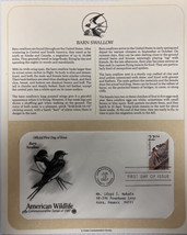 American Wildlife Mail Cover FDC &amp; Info Sheet Barn Swallow 1987 - £7.84 GBP