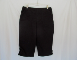 Croft &amp; Barrow pants cropped  shorts XL black lattice detail inseam 17&quot; - £12.58 GBP