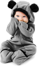 Fleece Baby Bunting Bodysuit – Infant One Piece Kids Hooded Romper Birthday Gift - £35.52 GBP