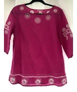 Lilly Pulitzer Rosa Sólido Manga Larga Lino / Top Algodón Talla 8 - $52.37