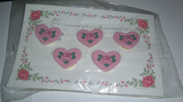 Rose Heart Button Covers Set of 5 Pink Made in Taiwan - £6.23 GBP