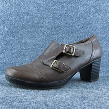 Clarks  Women Bootie Boots Brown Leather Zip Size 7.5 Medium - £19.95 GBP