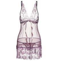 Ruffly Lace Hem Babydoll Lingerie Set - $15.00