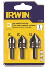NEW Irwin 1877720 82 Degree Black Oxide Countersink Drill Bit 3 PIECE SET - £45.44 GBP