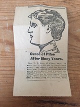 Vtg 1900s Newspaper Ad Cured Of Piles Miracle Cure Pyramid Drugs Advertisement - £19.59 GBP