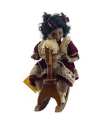 Emerald Doll Collection Letha Porcelain Doll on Rocking Horse Vintage Ad... - $637.10 MXN
