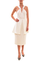 KEEPSAKE Womens Dress Midi Darkest Elegant Stylish Sleeveless Light Ivory Size S - £29.98 GBP