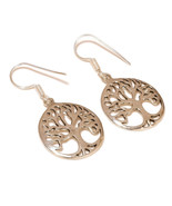 Life of Tree Earring 925 Silver Overlay Handmade Elegant Filigree Earrings - £7.85 GBP