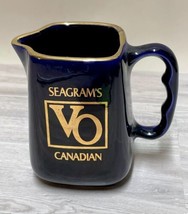 Seagrams VO Canadian Cobalt Blue &amp; Gold Canadian Whisky Ceramic Pitcher - £3.78 GBP