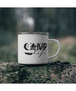 Camp Life Enamel Mug  - Outdoors, Nature, Sunrise, Fishing, Gift, Birthday 12 oz - $18.98