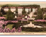 Kennedy Italian Garden Bar Harbor Maine UNP Albertype Hand Colored Postc... - £3.07 GBP