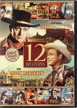 WESTERN&#39;s 12 movie pak (dvd) B&amp;W 2-disc over 11 hours John Wayne, Roy Rogers - £4.71 GBP