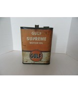 Vintage GULF Supreme Motor Oil Can SAE 20-20W-2 Gallon-Empty - $44.95