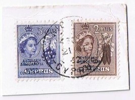 Cyprus QE II Stamps (2) Overprint Republic 2 mils and 3 mils Used VG On ... - $0.98