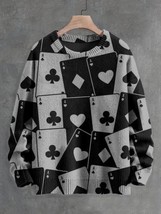 Men&#39;s Poker Ace Art Print Knit Sweatshirt - $609.16 MXN