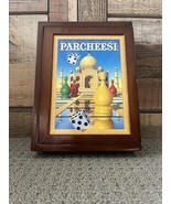Parcheesi Vintage Game Collection MB Hasbro Wooden Bookshelf Box PLAYED ... - $857.02 MXN