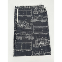 Autumn Steam by Michael W Shelton Fabric Gray Train Blueprint approx 1yd - £7.83 GBP