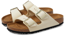 Birkenstock Women&#39;s Arizona Soft Footbed Sandals, Ecru, White, 9 M US - ... - $129.99