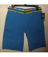 NWT BOYS CHAPS SPORTSWEAR LINKS BLUE BERMUDA SHORTS W/ BELT  SIZE 16 - $23.33