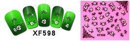 Nail Art 3D Stickers Stones Design Decoration Tips Flower White Black XF598 - £2.32 GBP