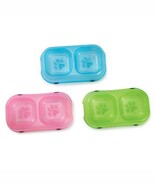 Plastic Double Dog Diner Feeders Bright Neon Colorful Bowls  Choose Size... - $164.03 MXN+