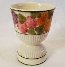 Vtg Pink Green Egg Cup Two Ended Hydrangea Pink Purple Yellow Green FREE... - $14.85