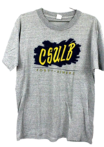 VTG 60s 70s Heather Gray 50/50 Poly Cotton Tee Shirt Soft Thin Ringer St... - $74.95