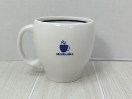 Starbucks coffee mug 2003 Barista  white blue steaming cup Abby model - $9.89