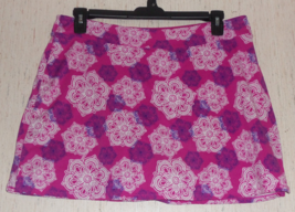 New Womens Tranquility Bright Pink W/ Floral Print Pull On Knit Skort Size Xl - £20.07 GBP